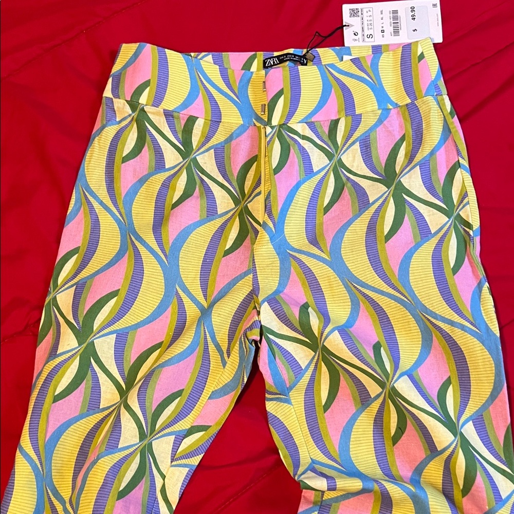 Zara Multicolor Patterned Pants - image 8